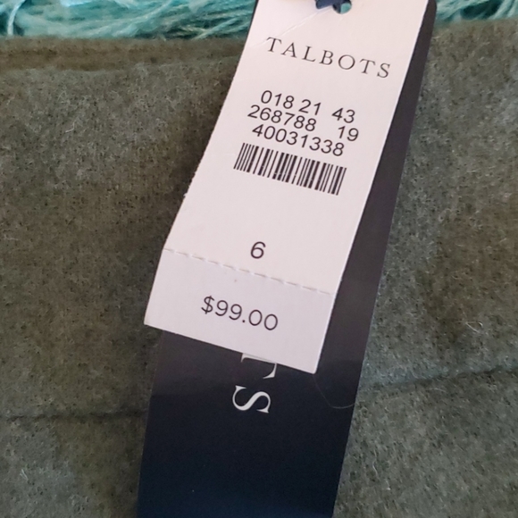 nwt women's talbots green wool skirt $99 sz 6 - Picture 5 of 5